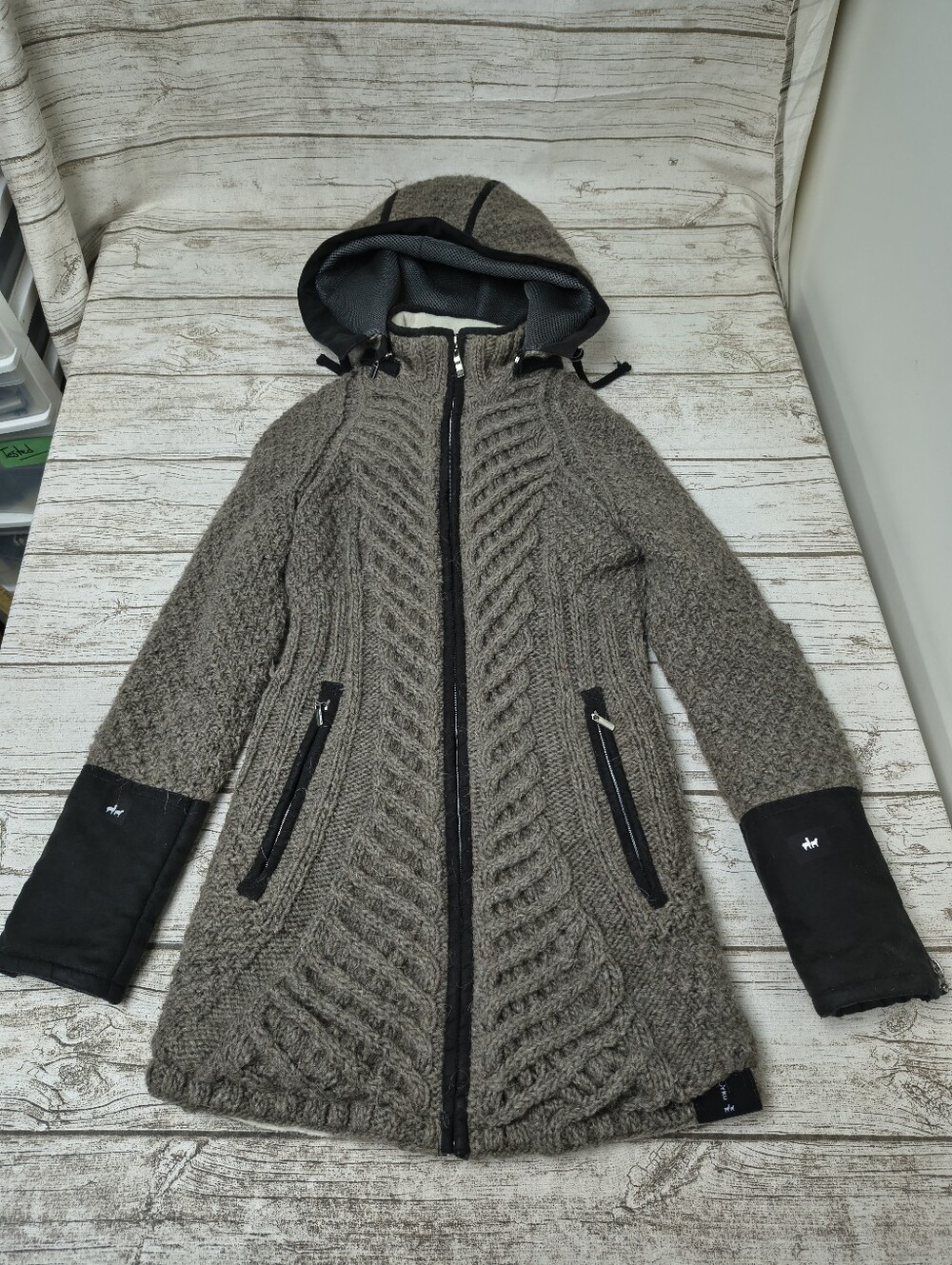 Urku CLARA ALPACA GREY Shacket Jacket Women Size Small